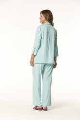 WASHED EFFECT RAYON FABRIC BAINS SHIRT